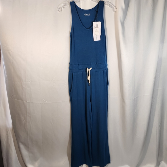 Zyia Active Pants - Comfy Teal Sleeveless Jumpsuit